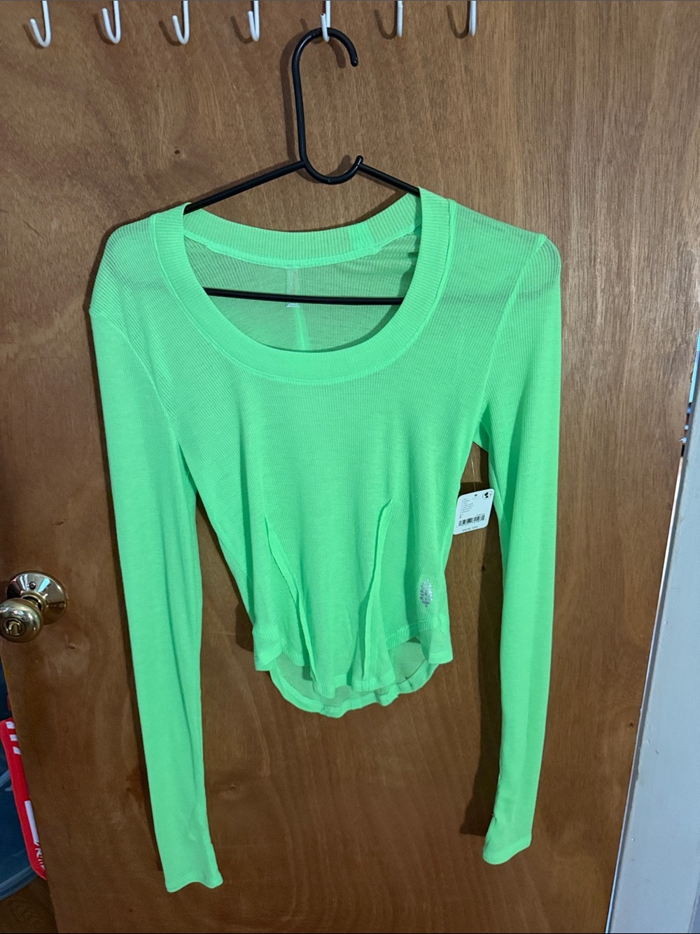 FP Movement by Free People Neon Green Long Sleeve Scoop Top